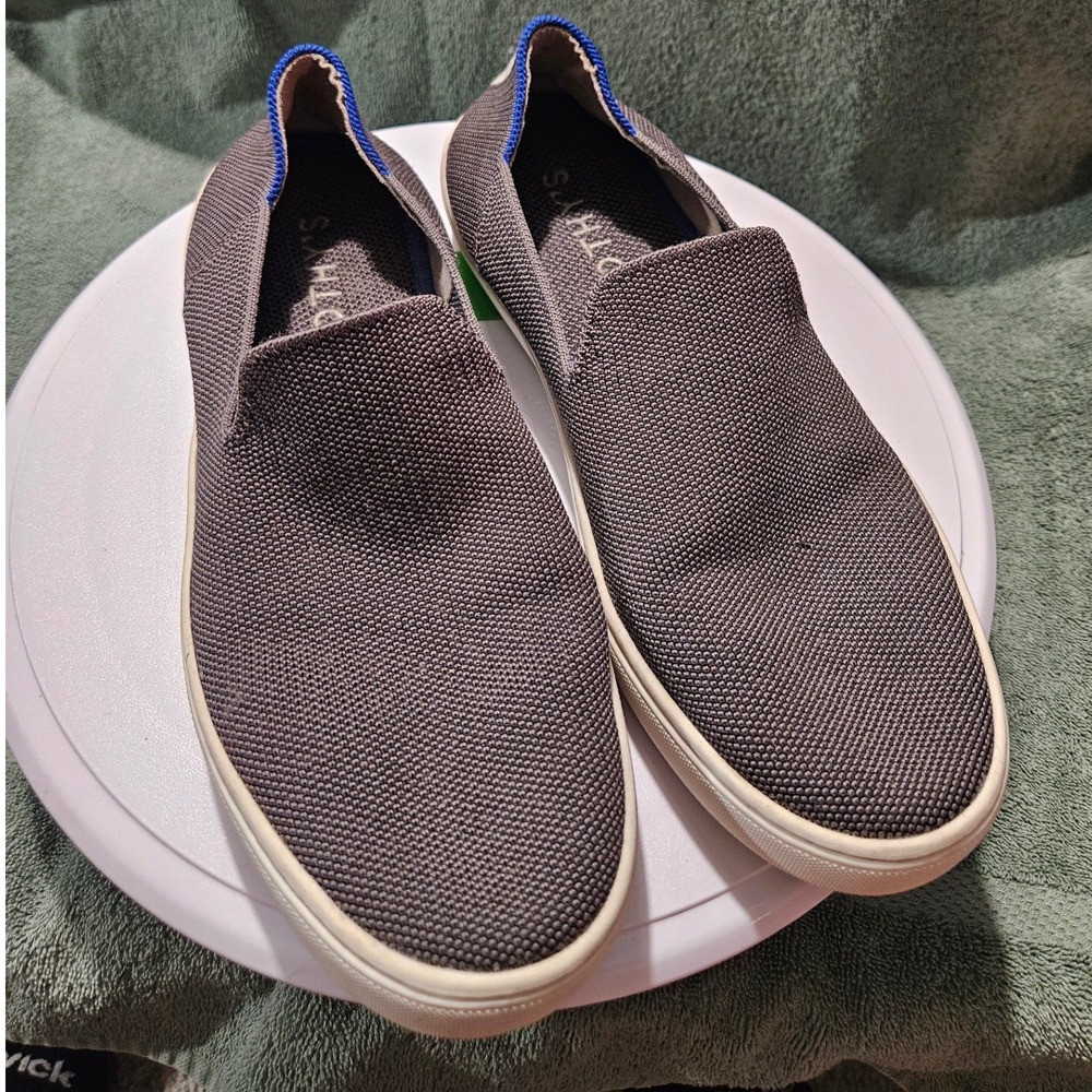 Rothy's The Sneaker Mens 9 Grey Knit Slip On Casual Sustainable Shoes